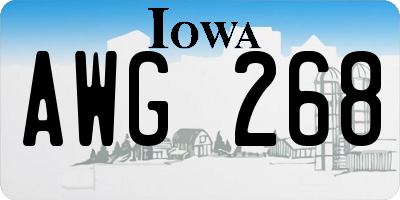 IA license plate AWG268