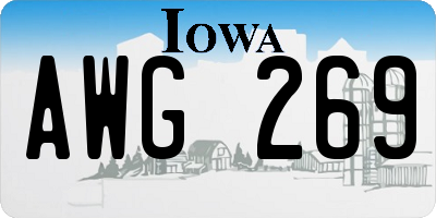 IA license plate AWG269