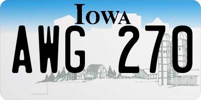 IA license plate AWG270