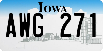IA license plate AWG271