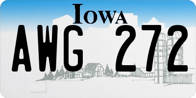 IA license plate AWG272