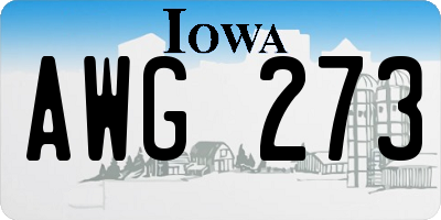 IA license plate AWG273