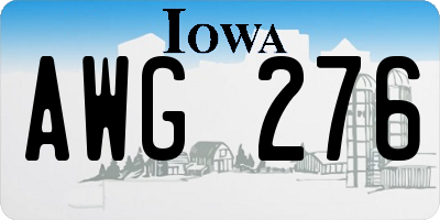 IA license plate AWG276