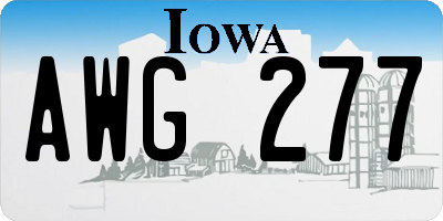 IA license plate AWG277