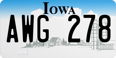 IA license plate AWG278