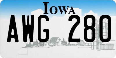 IA license plate AWG280