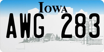 IA license plate AWG283