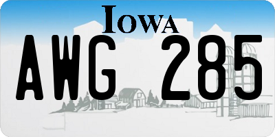 IA license plate AWG285