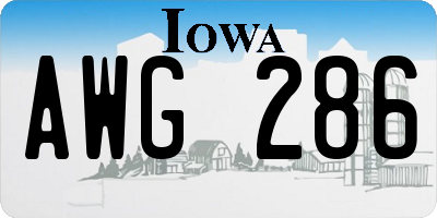 IA license plate AWG286