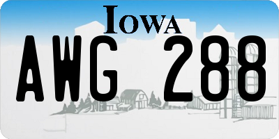 IA license plate AWG288