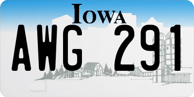 IA license plate AWG291