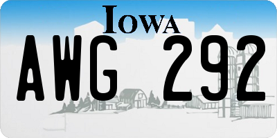 IA license plate AWG292