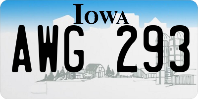 IA license plate AWG293