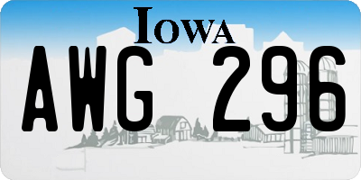 IA license plate AWG296