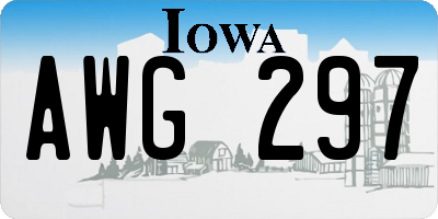 IA license plate AWG297
