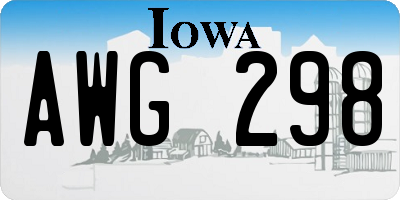 IA license plate AWG298