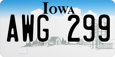 IA license plate AWG299