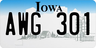 IA license plate AWG301