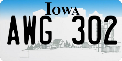 IA license plate AWG302