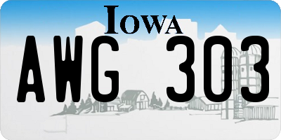 IA license plate AWG303
