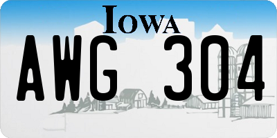 IA license plate AWG304