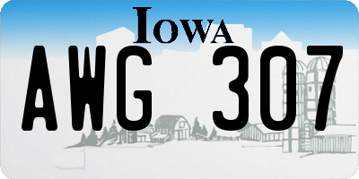 IA license plate AWG307