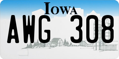 IA license plate AWG308