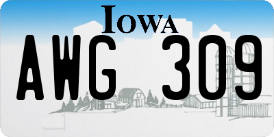 IA license plate AWG309