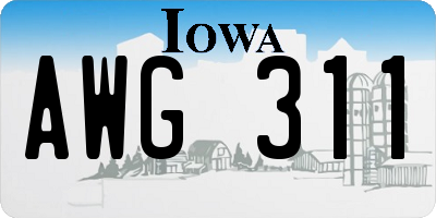 IA license plate AWG311
