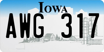 IA license plate AWG317