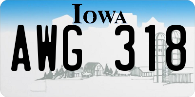 IA license plate AWG318