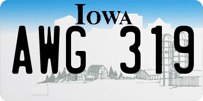 IA license plate AWG319