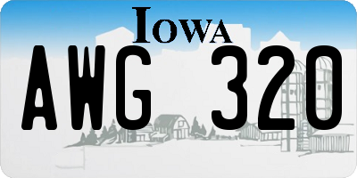 IA license plate AWG320