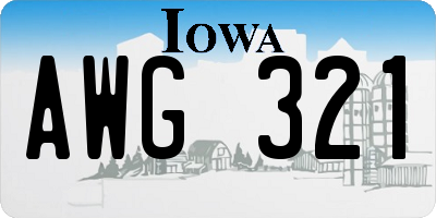 IA license plate AWG321