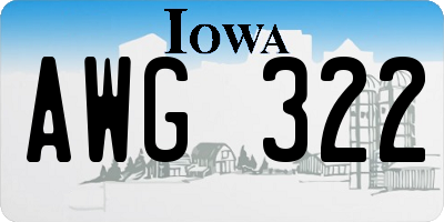 IA license plate AWG322