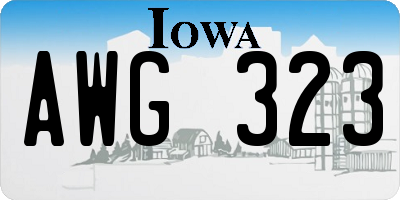 IA license plate AWG323
