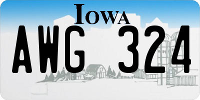 IA license plate AWG324