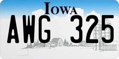 IA license plate AWG325
