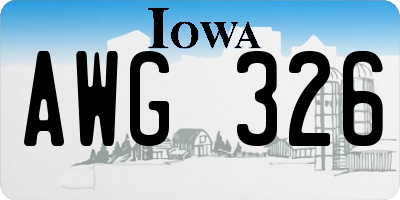IA license plate AWG326