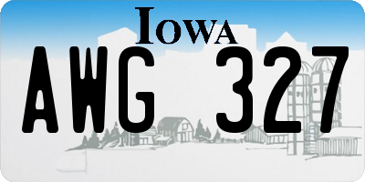 IA license plate AWG327