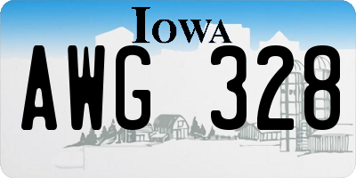 IA license plate AWG328