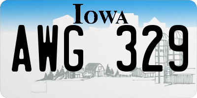 IA license plate AWG329