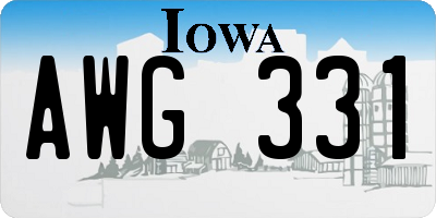 IA license plate AWG331