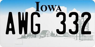 IA license plate AWG332