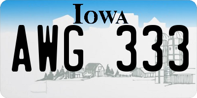 IA license plate AWG333