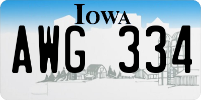 IA license plate AWG334