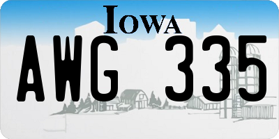 IA license plate AWG335