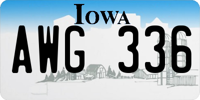 IA license plate AWG336