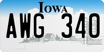 IA license plate AWG340