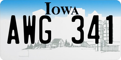IA license plate AWG341